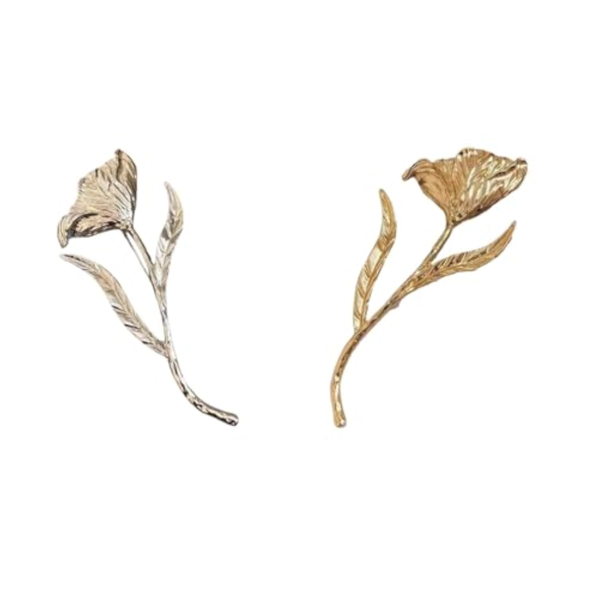 Oversized Metal Floral Leaf Brooch, Formal Gatherings